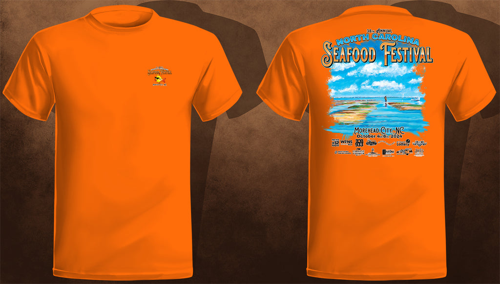 2024 NC Seafood Festival Youth T-Shirt - Safety Orange