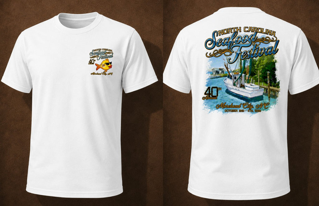 2026 40th Annual NC Seafood Festival T-Shirt - White