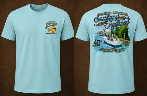 2026 40th Annual NC Seafood Festival T-Shirt - Lagoon