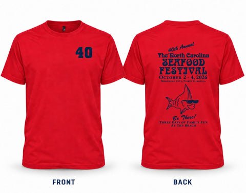 2026 Retro 40th Annual NC Seafood Festival T-Shirt - Red