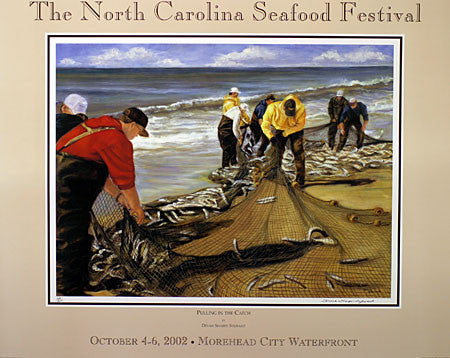 "Pulling In The Catch" by Dinah Sharpe Sylivant- 2002 Commemorative Poster