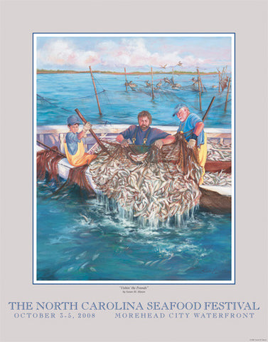 "Fishin' The Pounds" by Susan M. Mason- 2008 Commemorative Poster