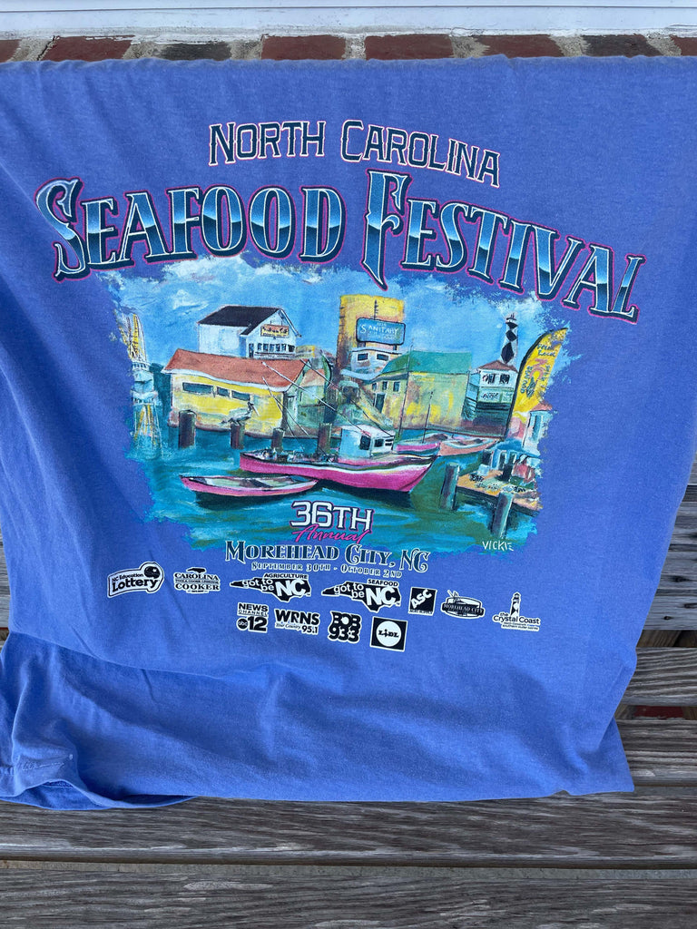 2022 NC Seafood Festival T-Shirt - Flo Blue ON SALE NOW!!
